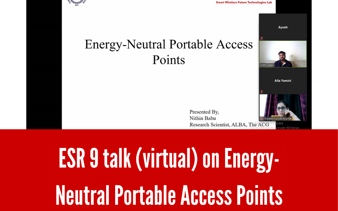 ESR 10 talk (virtual) on Energy- Neutral Portable Access Points